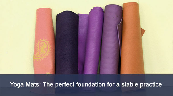 stack of yoga mats